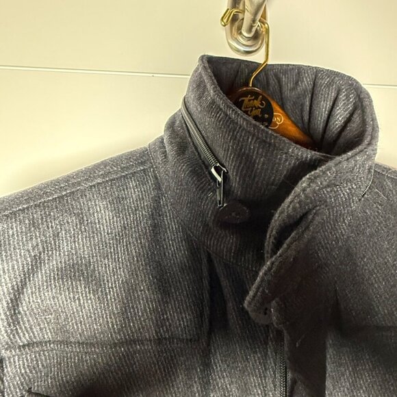 KANE & UNKE MEN'S Medium DK. Gray- FOLDAWAY HOOD MILITARY STYLE JACKET - Picture 2 of 11